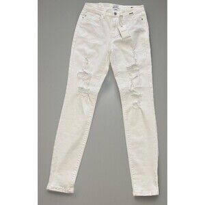 NWT JUDY BLUE Women’s 3/26 Skinny Fit Distressed White Jeans CUTE!